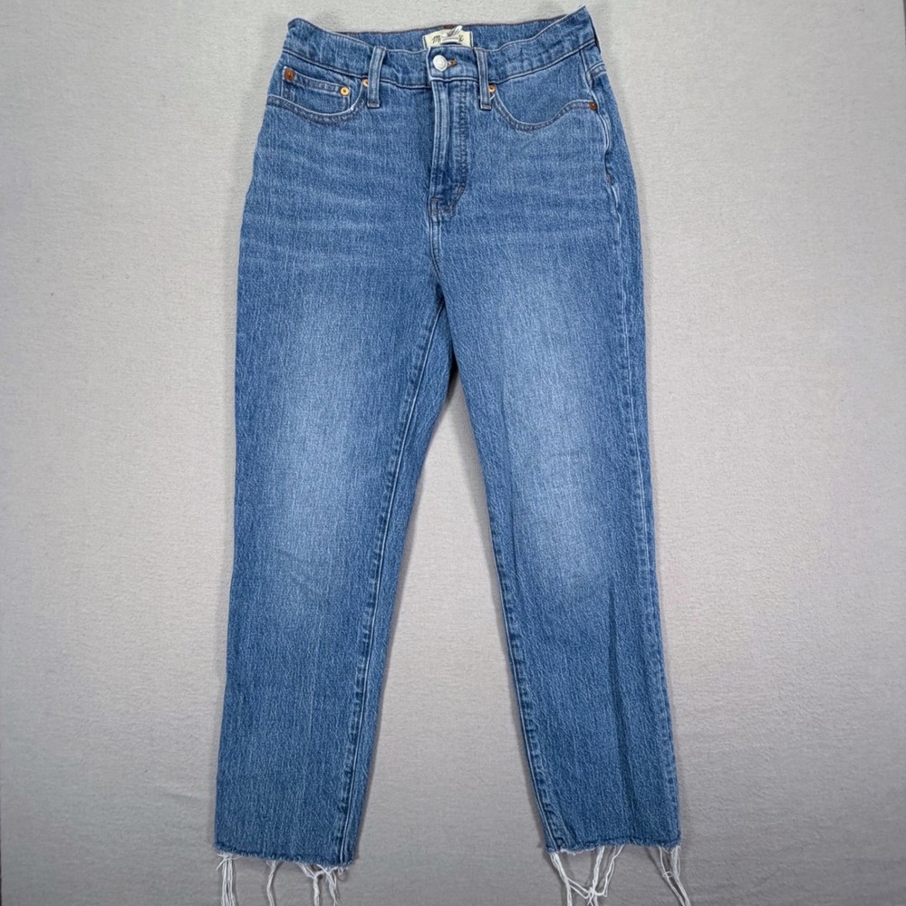Madewell‎ The Perfect Vintage Jean Women 26 Excellent Blue High Rise Raw Hem